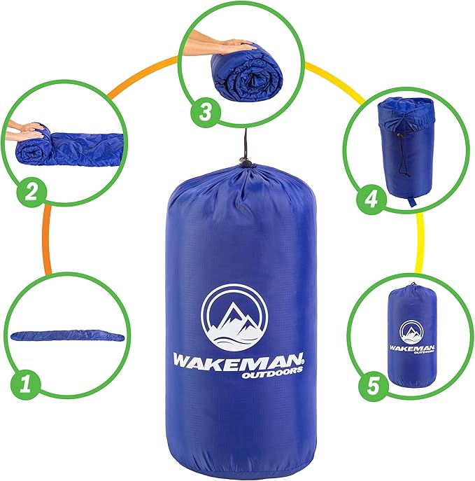 Mummy Sleeping Bag - Adult Cold Weather Sleeping Bag Rated to 25°F - Waterproof with Drawstring Hood - Camping Equipment by Wakeman Outdoors