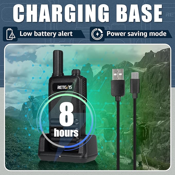 Retevis RB47 Waterproof Walkie Talkies, Portable FRS Two-Way Radios, Mini, VOX, Emergency Alarm, 2 Way Radio Long Range for Outdoors Camping (3 Pack)