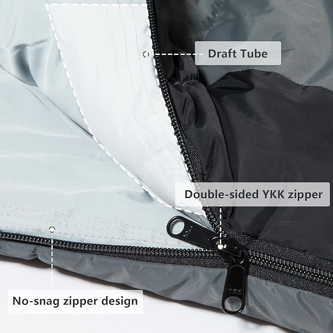 BISINNA Mummy Sleeping Bag for Adults 14-41℉ Cold Weather Camping Sleeping Bags with Compression Sack for Backpacking Hiking Traveling