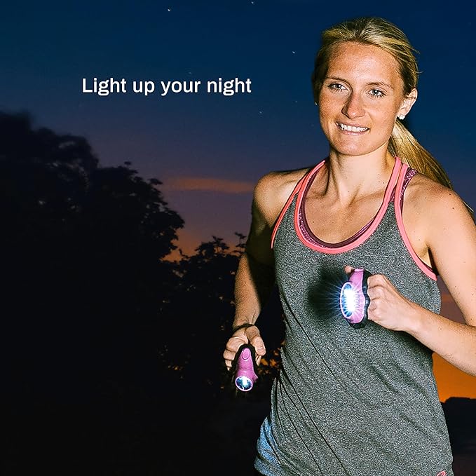 2-Pc Flashlights for Runners and Walkers - Dog Walking Flashlight - Grab and Go Lightweight Night Running Light (Black)