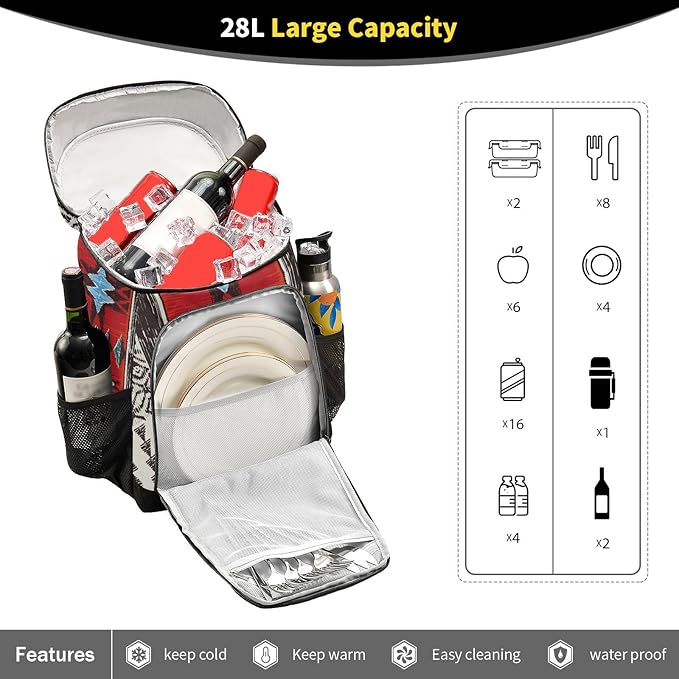Cooler Backpack Insulated Leak Proof Beach Cooler Bag 30 Cans Waterproof Lightweight Soft Lunch Picnic Cooler for Men Women
