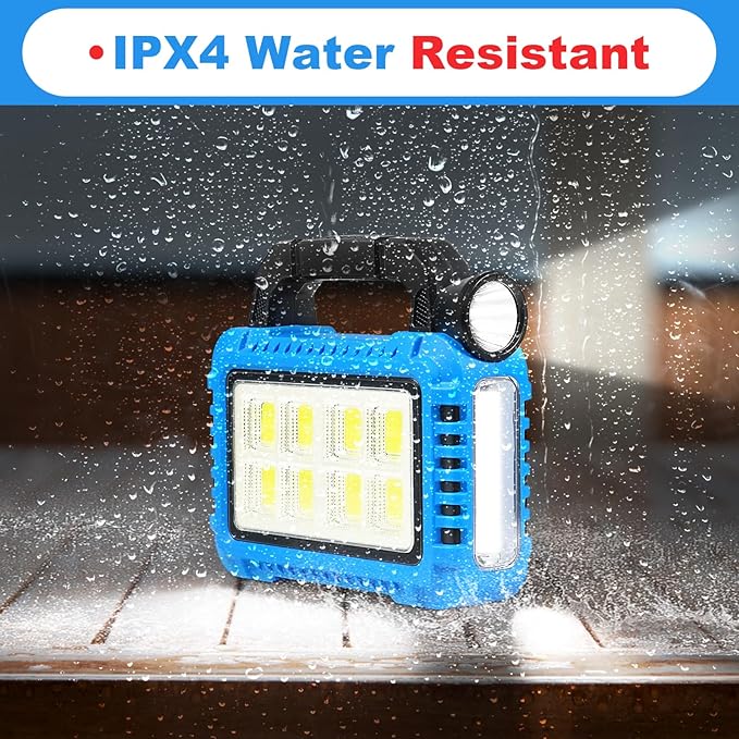 4 Pack Lantern Camping Essentials Accessories Gear Solar Lights, LED Flashlight for Power Outages, Rechargeable Tent Lights for Emergency, Hurricane, Survival Kits, Operated Lamp