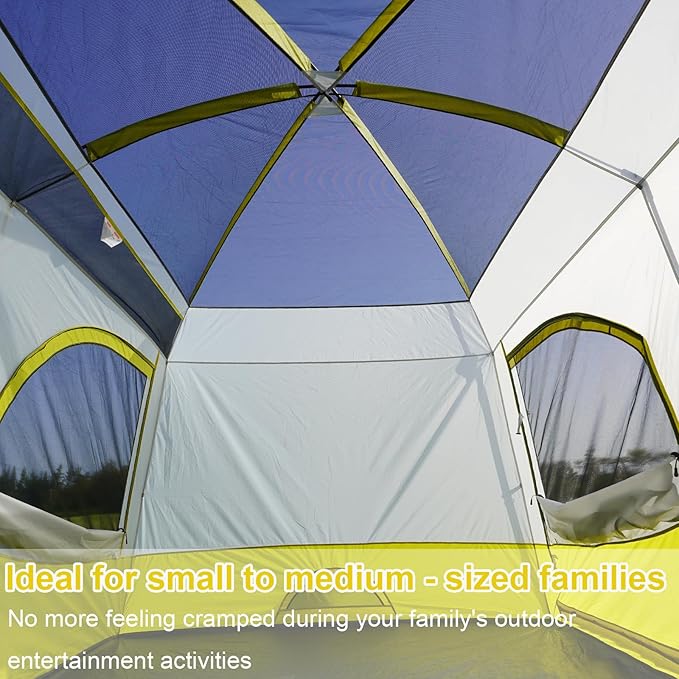Vidalido Tents,3-4 Person Camping Tent with Extended Vestibule,Weather Resistant Family Tents with Breathable Mesh Windows,Easy Install Waterproof Outdoor Tent for Backpacking and Camping Hiking