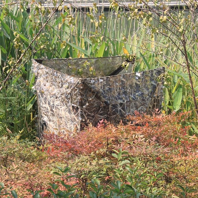 AUSCAMOTEK Pop Up Ground Blind for Deer Duck Turkey Hunting Portable Quick Setup Lightweight Green/Brown/Dry Grass Ground Peg Included