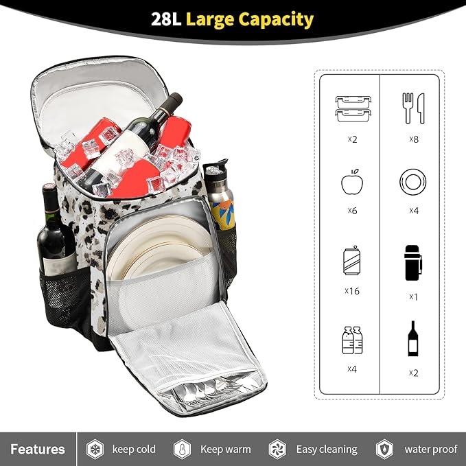 Cooler Backpack Insulated Leak Proof Beach Cooler Bag 30 Cans Waterproof Lightweight Soft Lunch Picnic Cooler for Men Women