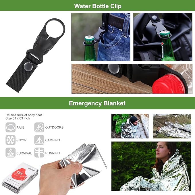 Gifts for Him Men Dad Christmas, Survival Kits, Emergency Survival Gear and Equipment, Cool Gadgets for Men Camping Fishing Hunting Outdoor