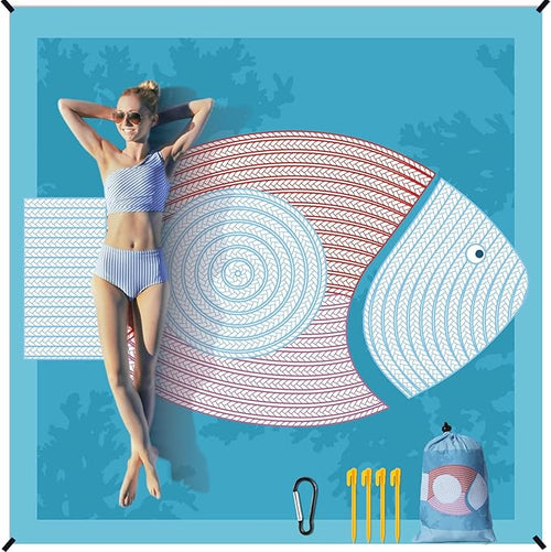 AISPARKY Beach Blanket Waterproof Sandproof Quick Drying Beach Mat Extra Large Outdoor Picnic Blanket for Travel Camping Hiking