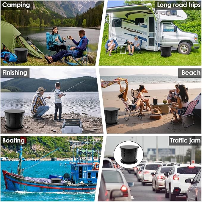 Portable Toilet for Adults, Retractable Camping Toilet, Portable Potty Adjustable Height for Adults Kids with Storage Bag, Foldable Portable Toilet for Indoor, Outdoor, Travel, Car, Hiking, Beach