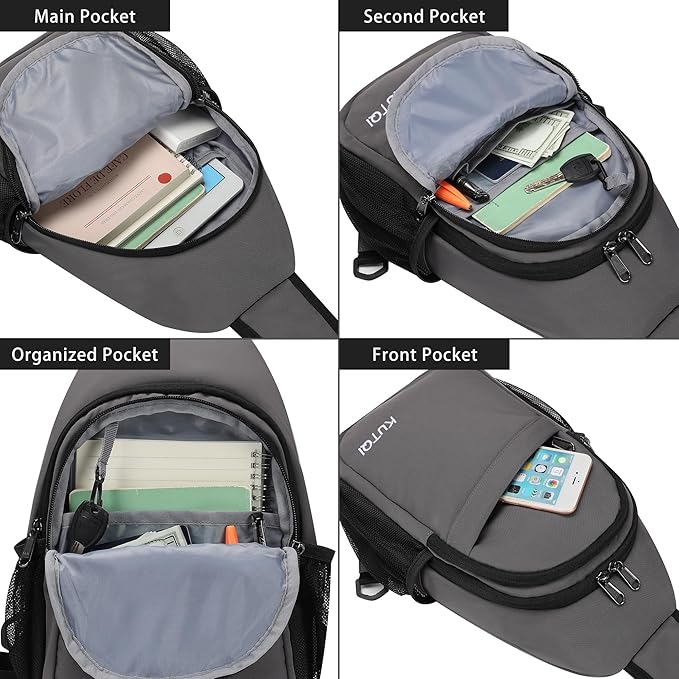 Sling Backpack Crossbody Sling Bag for Women Men Multipurpose Travel Essentials Hiking Chest Bag Daypack