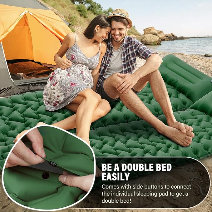 Sleeping Pad, Ultralight Camping Mat with Pillow Built-in Foot Pump Sleeping Mat Waterproof Portable and Compact Camping Mattress
