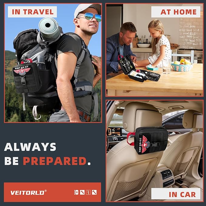 VEITORLD Gifts for Men Dad Him Christmas, Survival Gear and Equipment 12 in 1, Survival Kits, Cool Unique Fishing Hunting Birthday Gift for Husband Teen Boy Boyfriend Women, Stocking Stuffers for Men