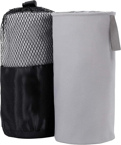 BIRDROCK HOME Multi-Purpose Microfiber Towel for The Beach, Travel, Pets or Camping - Large 31 x 63” - Grey - Quick-Dry - Absorbent Lightweight Compact - Mesh Bag - Kids Hiking Outdoor