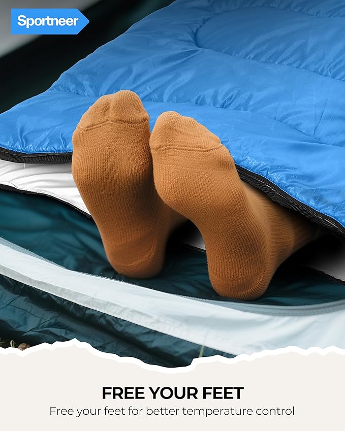 Sportneer Sleeping Bags for Adults, Warm & Cold Weather Sleeping Bag for Adults Kids Boys Girls - Lightweight Compact Camping Gear Equipment, Traveling, Backpacking, Hiking