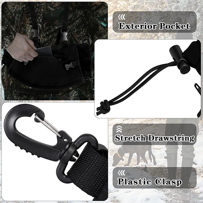 Hand Warming Pouch, Hunting Black Hand Warming Muff Hunting Hand Warmer Pouch Fanny Pack Water Resistant Windproof Insulated Hand Waist Muffs Warmers Gloves, Durable Oxford Fleece for Hiking Camping