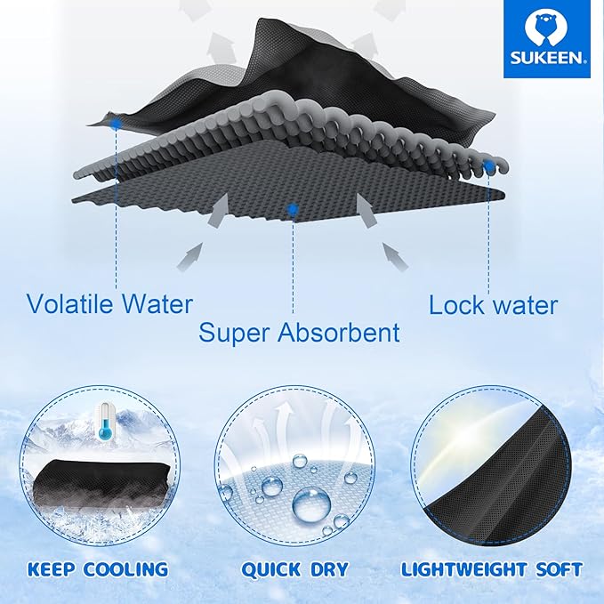 Sukeen Mini Cooling Towel(31 "x9),Kids Cooling Towel,Ice Towel,Soft Breathable Chilly Towel,Microfiber Towel for Boys and Girls Shool,Sport,Running,Camping,Fitness,Parent-Child Activities,ect.