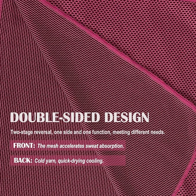 10 Pack Cooling Towels Bulk Microfiber Ice Towel Quick Dry Breathable Chilly Sweat Towel Stay Cool Towel for Neck Face Yoga Gym Workout Running Pilates Beach with Carabin Bag, 40x12'', Rose