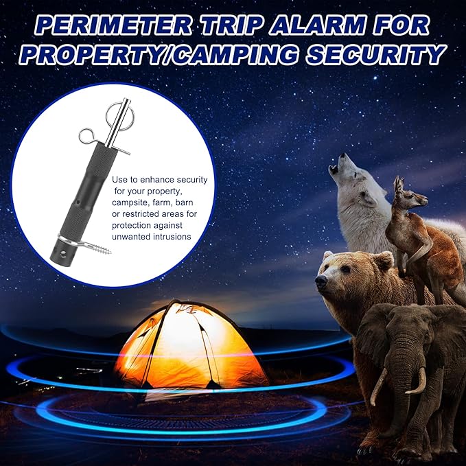 Perimeter Trip Alarm, Camping Trip Wire Alarm Device, Early Warning Security System for Camping and Property Safety, Use 209 Primers