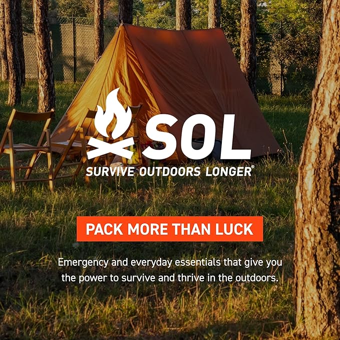 SOL Escape Bivvy with Hood - Emergency Preparedness Blanket - Reflects Up to 70% Body Heat - Outdoor Survival Bivvy - Water Resistant - Durable & Breathable - Winter Camping Supplies - Orange