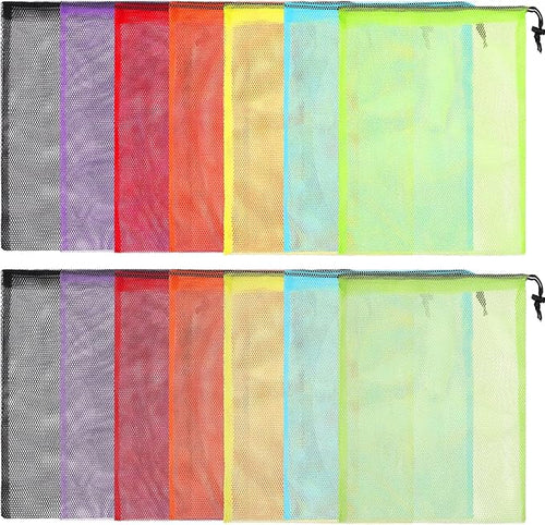 100PCS Drawstring Laundry Bags - Multicolor Nylon Mesh Gym, Travel, Beach & Storage Bags with Locking Closure for College, Gym, Yoga, Sport