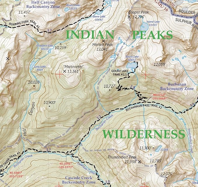 Indian Peaks - James Peak Wilderness - Colorado Topographic Hiking Map (2021)