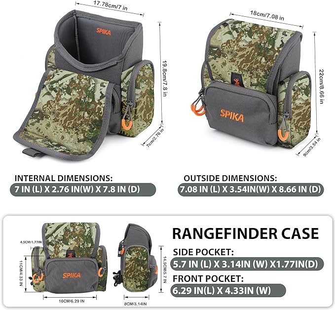 SPIKA Binocular Harness Chest Pack, Bino Case with Rangefinder Waterproof Pouch for Hunting