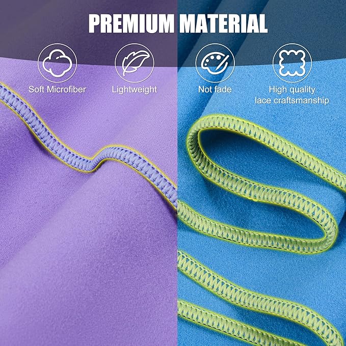 HiiPeak Quick Dry Towel - 2 Pack Microfiber Towels - Travel Towel Super Absorbent & Lightweight for Camping, Beach, Sports, Gym, Backpacking, Hiking and Yoga (LightBlue & Violet, 32 * 16" 2pcs