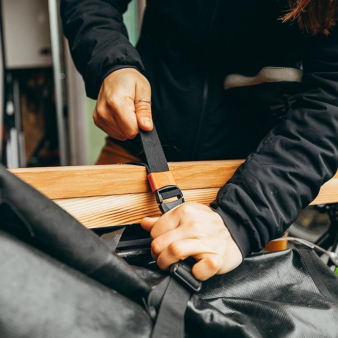 GEAR AID Utility Straps with Side-Release Buckle, Secure and Compress Camping, Biking, Hunting, Boating Gear, Multiple Sizes 3/4" x 40"