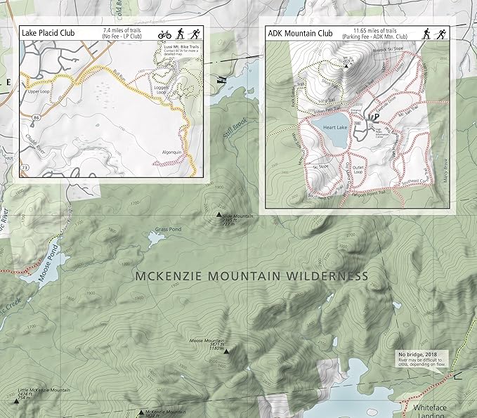 Lake Placid & Saranac Lake Winter Trails Map | Adirondacks High Peaks Hiking Map | Jackrabbit Ski Trail, Paul Smith’s College VIC, Cascade X-C Ski Center | Durable, Waterproof & Tear Resistant
