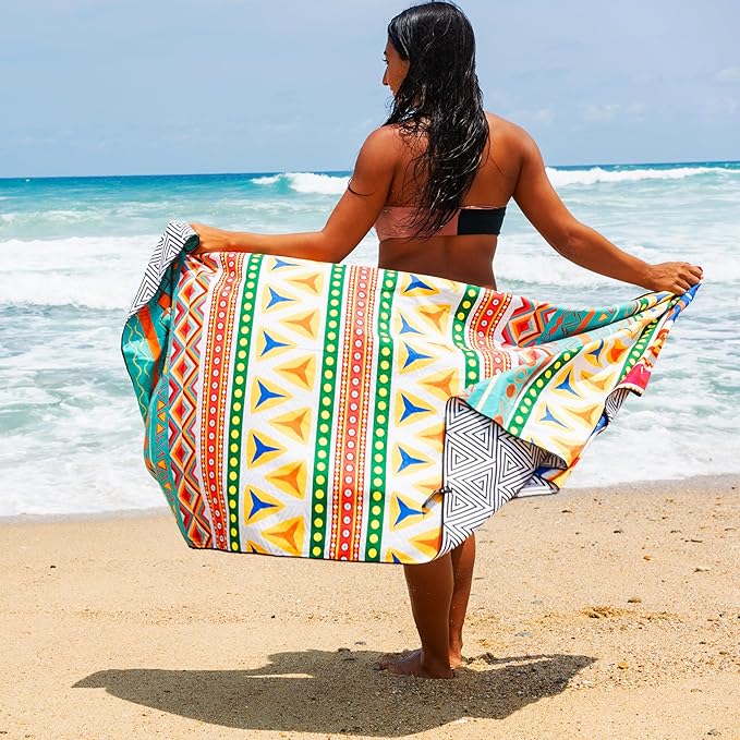Elite Trend Microfiber Beach Towel – Extra Large 78x35 Inch Sand Free Quick Dry Towel for Travel, Swimming, Pool, Yoga, Hiking, Camping – Lightweight Fast Drying Microfiber Towel Compact for Adults