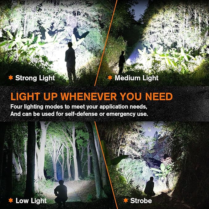 SuperFire L27 1350LM Led Flashlight AA Batteries Camping Torch 5 Lighting Modes Flashlights for Home Emergency Flashlight for Power Outages