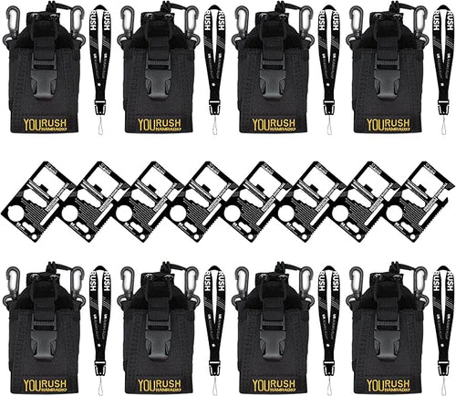 8xHam Radio Holder for Baofeng UV-5R Radio Holster Duty Belt & Card Multitool Belt Pouch Compatible with Baofeng BF-F8HP, UV5RUSH, UV-5R, UV-82, UV-H5 Case for Two Way Radio & Prepper Tool