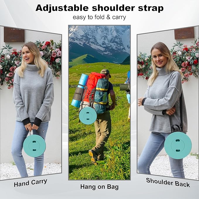 ALEVMOOM Upgraded Collapsible Stool with Cushion,600LBS Max Weight,18.1" Height Adjustable,Sturdy Portable Telescoping Stool,Folding Camping Stool for Outdoor Hiking Travel