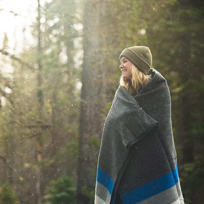 Arcturus Patterned Wool Blankets - 4.5lbs Warm, Heavy, Washable, Large | Great for Camping, Outdoors, Sporting Events, or Survival & Emergency Kits