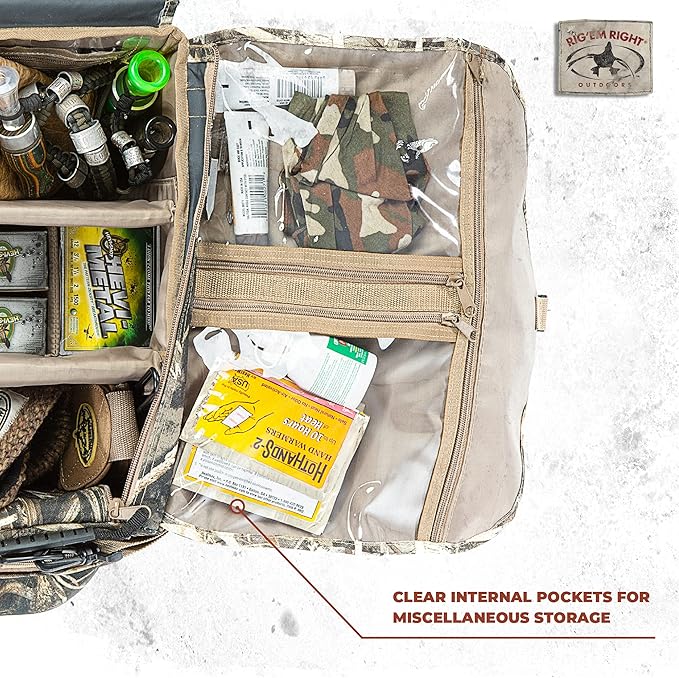 Rig'Em Right Waterfowl Standard Shell Shocker Duck Hunting Blind Bag with Sunglasses Case, Drink Holder, Ammo Compartment and More
