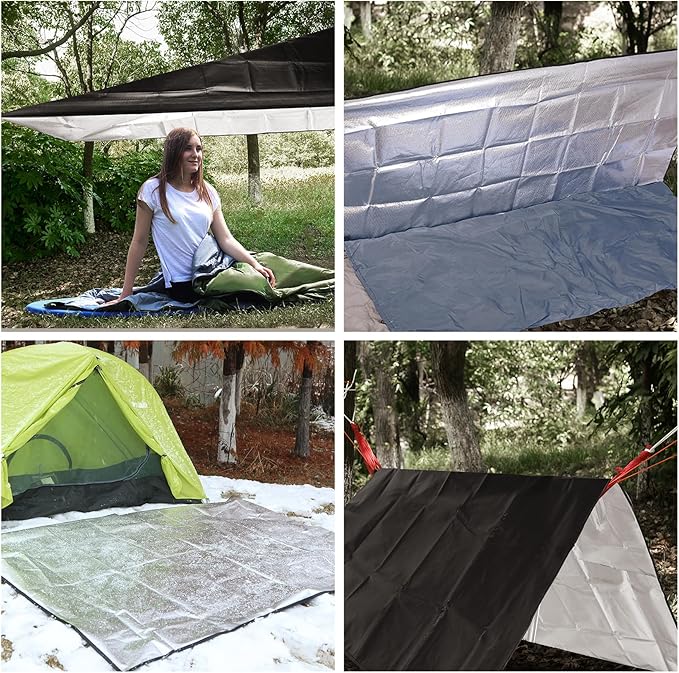 REDCAMP Ultralight Tent Footprint, PU 2000 Waterproof Camping Tent Tarp with Drawstring Carrying Bag, Waterproof Camping Tarp for Outdoor Hiking Camping