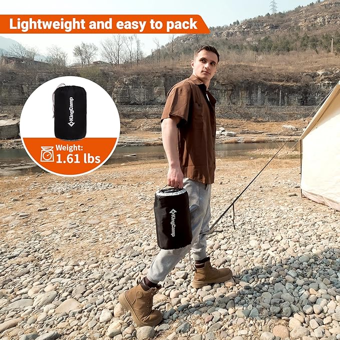KingCamp Cot Pad Topper for Camping, Soft Warm Non-Slip Cot Mattress, Comfortable Lightweight Sleeping Mat for Outdoor & Indoor, Picnic, Hiking, Backpacking, Yoga