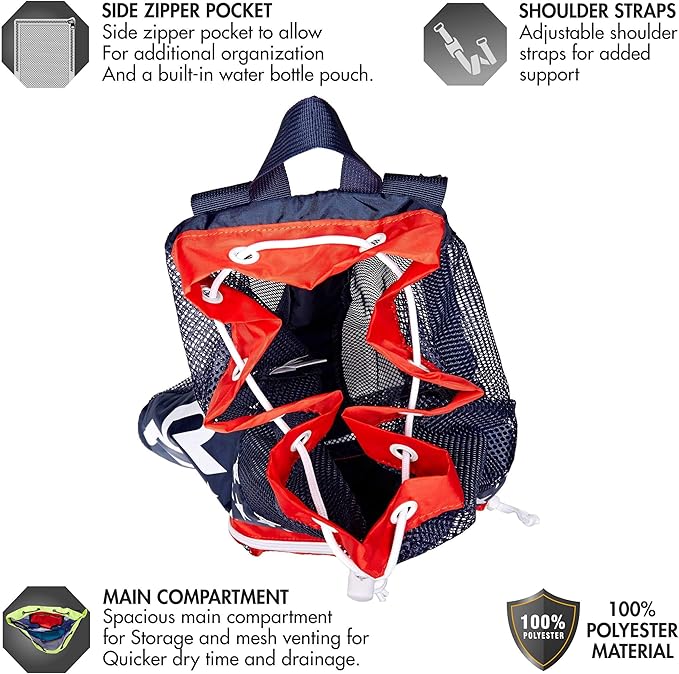 TYR Big Mesh Mummy Backpack, Red/Navy, Medium