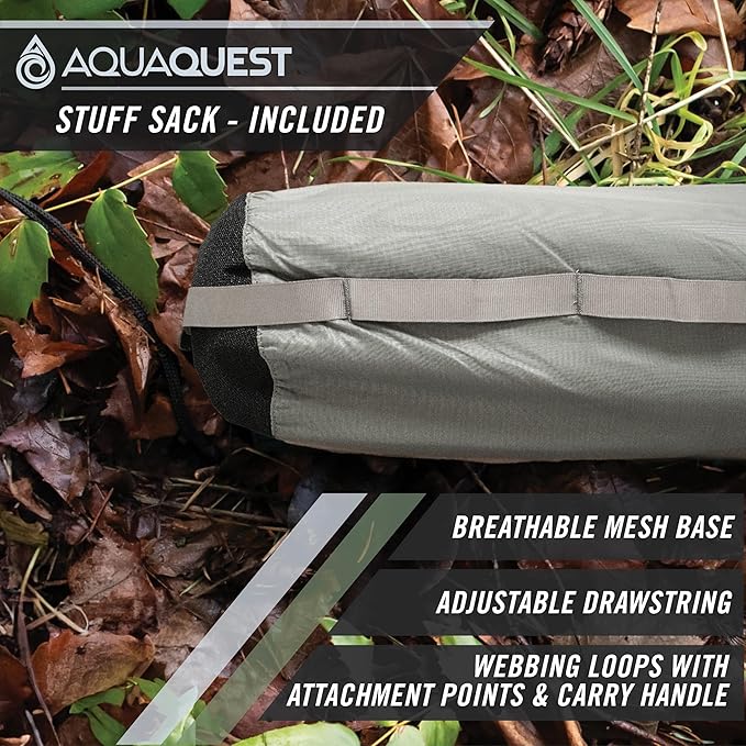 AquaQuest Defender Camping Tarp - Heavy Duty Tent Shelter or Rain Fly - Waterproof Camping Essentials for Hiking, Bushcraft & Hammock