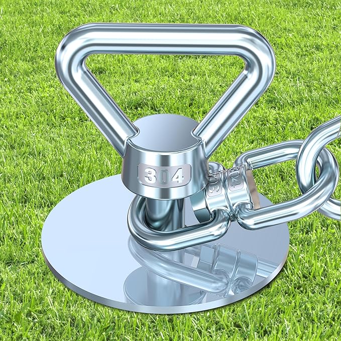 Dog Tie Out Stake-Heavy Duty 304 Stainless Steel Dog Anchor,360°Swivel Yard Stake for Dog Allows Dogs over 250 LBS,Dog Stake for Outside Beach,Camping,Yard,Suitable for Any Dog Tie Out Cable and Leash