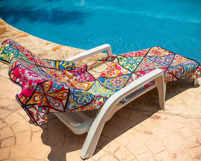 Elite Trend Microfiber Beach Towel - XXL 72x72 Inch Sand Free Quick Dry Towel for Travel, Swimming, Pool, Yoga, Hiking, Camping – Lightweight Fast Drying Microfiber Towel Compact for Adults