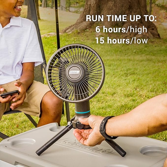 Coleman OneSource Rechargeable Outdoor Camping Gear: Camp Shower, Cordless Vacuum, Fan, Speaker, & Air Pump Options with Included Rechargeable Battery