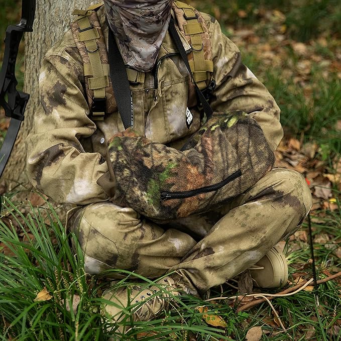 RunNico Camo Hand Muff Warmer - Unisex Camo Hunting Hand Muff - Camouflage Hunting Waist Pouch for Hunting, Camping, Outside Working, Hiking, Football, Golf Activities