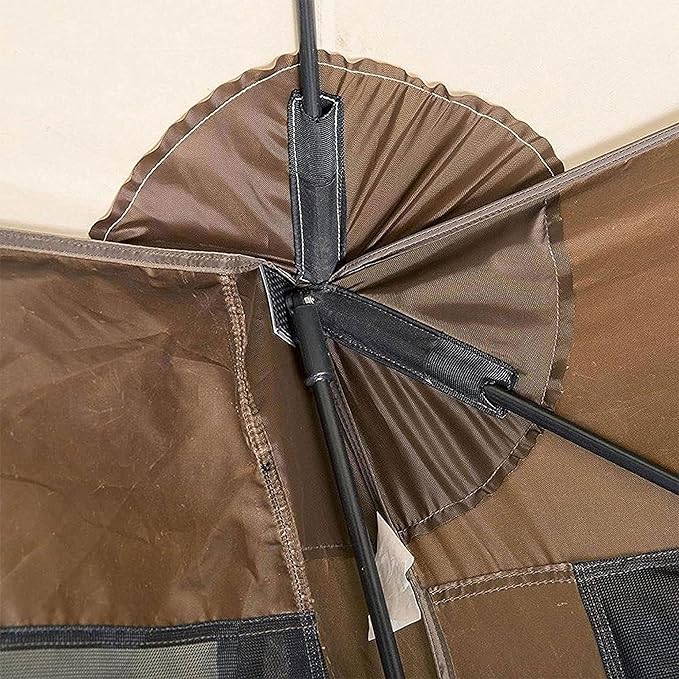 CLAM Pop Up Screen Tent, Outdoor Camping Gazebo Canopy, Escape, 11.5', Brown - Heavy-Duty Portable Screened Shelter with Netting for Beach, Patio, and Backyard