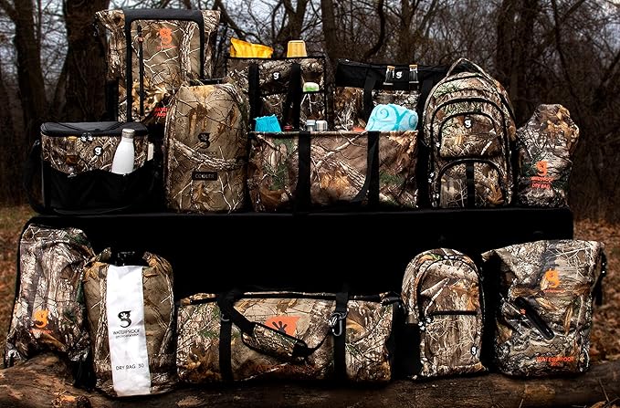 geckobrands Lightweight Compression Dry Bags 2-Pack - Realtree Waterproof 8.8L & 4L Bags for Hunting, Fishing, and Outdoor Gear