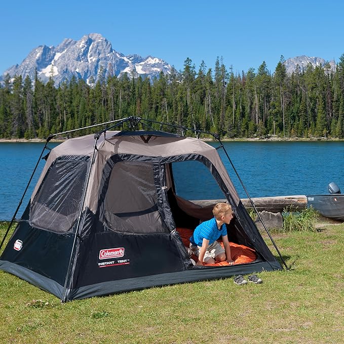 Coleman 4/6/8/10 Person Instant Camping Tent with 1-Minute Setup, Large Family Tent with Pre-Attached Poles, Air Vent, & Carry Bag, Sets Up in About 60 Seconds
