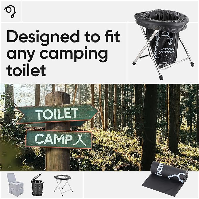Green Elephant Portable Toilet Bags - Camping Toilet Bags, Camping Potty Bags, Camping Poop Bags for People, Toilet Waste Bags for 5 Gallon Bucket, Camp Toilet Bag, 15 count, 8 gal, 1 mil (3 pack)