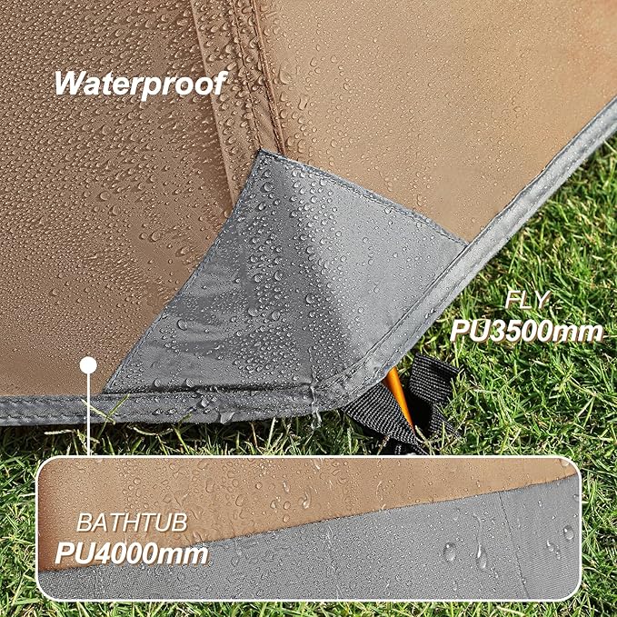 camppal 1 Person Tent for Camping Hiking Mountain Hunting Backpacking Tents 4 Season Resistance to Windproof Rainproof and Waterproof