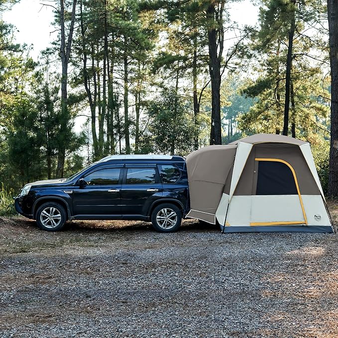 TIMBER RIDGE 5 Person SUV Tent Weather Resistant Portable for Car SUV Van Camping, Includes Rainfly and Storage Bag, 10' W X 8' L X 7.1' H