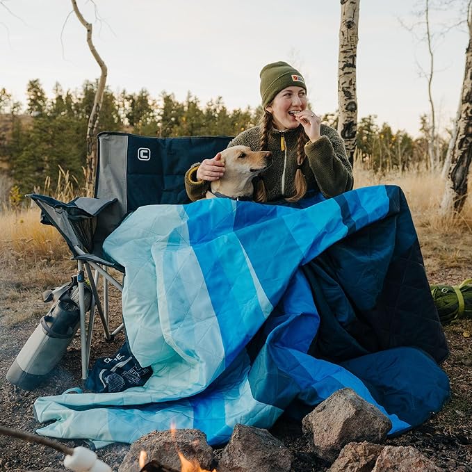CORE Loveseat Outdoor Camp Chair | 2 Person Folding Double Lawn Chair with Storage Pockets for Accessories | Perfect for Concert Seat, Festivals, Sports, Beach, Travel & Picnic