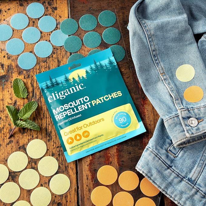 Cliganic Mosquito Repellent Stickers (180 Pack) - Patches for Kids & Adults, Natural DEET-Free, Citronella Essential Oil Infused
